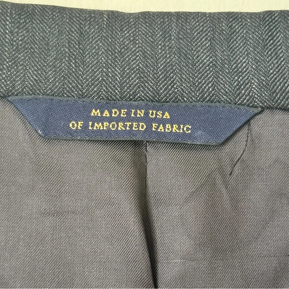 Brooks Brothers Wool Striped Grey Suit Jacket Blazer Single Breasted 50L